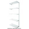 Wandregal - Anbauregal 50 x 80 x 200 cm, Farbe silber - 5 Fachboden grau