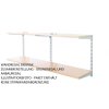 Wandregal - Anbauregal 20 x 40 x 50 cm, Farbe silber - 2 Fachboden Buche