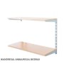 Wandregal - Anbauregal 20 x 40 x 50 cm, Farbe silber - 2 Fachboden Buche