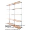 Wandregal - Anbauregal 30 x 60 x 200 cm, Farbe silber - 5 Fachboden Buche