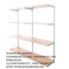 Wandregal - Anbauregal 50 x 40 x 150 cm, Farbe silber - 4 Fachboden Buche