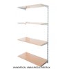 Wandregal - Anbauregal 50 x 40 x 150 cm, Farbe silber - 4 Fachboden Buche