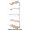 Wandregal - Anbauregal 50 x 80 x 200 cm, Farbe silber - 5 Fachboden Buche