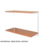 Wandregal - Anbauregal 25 x 80 x 50 cm, Farbe weiss - 2 Fachboden Kirsche