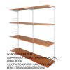 Wandregal - Anbauregal 30 x 60 x 150 cm, Farbe weiss - 4 Fachboden Kirsche