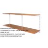 Wandregal - Anbauregal 40 x 60 x 50 cm, Farbe weiss - 2 Fachboden Kirsche