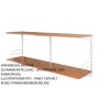 Wandregal - Anbauregal 40 x 60 x 50 cm, Farbe weiss - 2 Fachboden Kirsche
