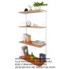 Wandregal - Grundregal 40 x 60 x 150 cm, Farbe weiss - 4 Fachboden Kirsche