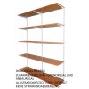 Wandregal - Anbauregal 40 x 60 x 200 cm, Farbe weiss - 5 Fachboden Kirsche