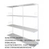 Wandregal - Anbauregal 20 x 80 x 150 cm, Farbe weiss - 4 Fachboden grau