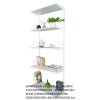 Wandregal - Grundregal 25 x 60 x 200 cm, Farbe weiss - 5 Fachboden grau