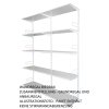 Wandregal - Anbauregal 30 x 60 x 200 cm, Farbe weiss - 5 Fachboden grau