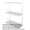 Wandregal - Grundregal 35 x 80 x 100 cm, Farbe weiss - 3 Fachboden grau