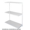 Wandregal - Grundregal 35 x 80 x 100 cm, Farbe weiss - 3 Fachboden grau