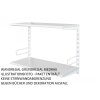 Wandregal - Grundregal 40 x 80 x 50 cm, Farbe weiss - 2 Fachboden grau