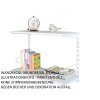 Wandregal - Grundregal 40 x 80 x 50 cm, Farbe weiss - 2 Fachboden grau