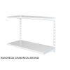 Wandregal - Grundregal 40 x 80 x 50 cm, Farbe weiss - 2 Fachboden grau