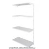 Wandregal - Anbauregal 50 x 60 x 150 cm, Farbe weiss - 4 Fachboden grau