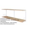 Wandregal - Anbauregal 20 x 80 x 50 cm, Farbe weiss - 2 Fachboden Buche