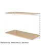 Wandregal - Anbauregal 20 x 80 x 50 cm, Farbe weiss - 2 Fachboden Buche