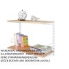 Wandregal - Grundregal 35 x 60 x 50 cm, Farbe weiss - 2 Fachboden Buche