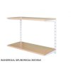 Wandregal - Grundregal 35 x 60 x 50 cm, Farbe weiss - 2 Fachboden Buche