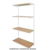 Wandregal - Grundregal 35 x 40 x 150 cm, Farbe weiss - 4 Fachboden Buche