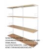 Wandregal - Grundregal 40 x 80 x 150 cm, Farbe weiss - 4 Fachboden Buche