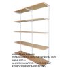 Wandregal - Anbauregal 40 x 40 x 200 cm, Farbe weiss - 5 Fachboden Buche