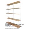 Wandregal - Anbauregal 40 x 40 x 200 cm, Farbe weiss - 5 Fachboden Buche