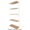 Wandregal - Anbauregal 40 x 40 x 200 cm, Farbe weiss - 5 Fachboden Buche