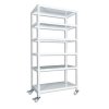 Regal mit Rollen Biedrax, weiss - 50 x 100 x 190 cm, 6 Fachböden