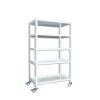 Regal mit Rollen Biedrax, weiss - 50 x 150 x 190 cm, 5 Fachböden