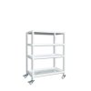 Regal mit Rollen Biedrax, weiss - 75 x 100 x 190 cm, 4 Fachböden