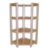 Holzregal Massivholz Eckregal 70 x 70 x 128 cm, 4 Fachböden