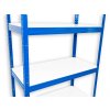 Werkstattregal mit weissböden Biedrax 45 x 120 x 180 cm blau - 5 Laminatboden weiss 12 mm
