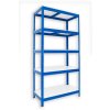 Werkstattregal mit weissböden Biedrax 35 x 90 x 180 cm blau - 5 Laminatboden weiss 12 mm