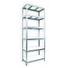Werkstattregal mit weissböden Biedrax 50 x 120 x 270 cm verzinkt - 6 Laminatboden weiss 12