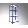 Werkstattregal Biedrax 45 x 75 x 180 cm, Blau, 4 Fachböden weiß laminiert 12 mm, Fachlast 200 kg pro Fachboden
