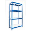 Werkstattregal mit weissböden Biedrax 50 x 60 x 180 cm blau - 4 Laminatboden weiss 12 mm