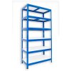 Werkstattregal mit weissböden Biedrax 60 x 60 x 180 cm blau - 6 Laminatboden weiss 12 mm