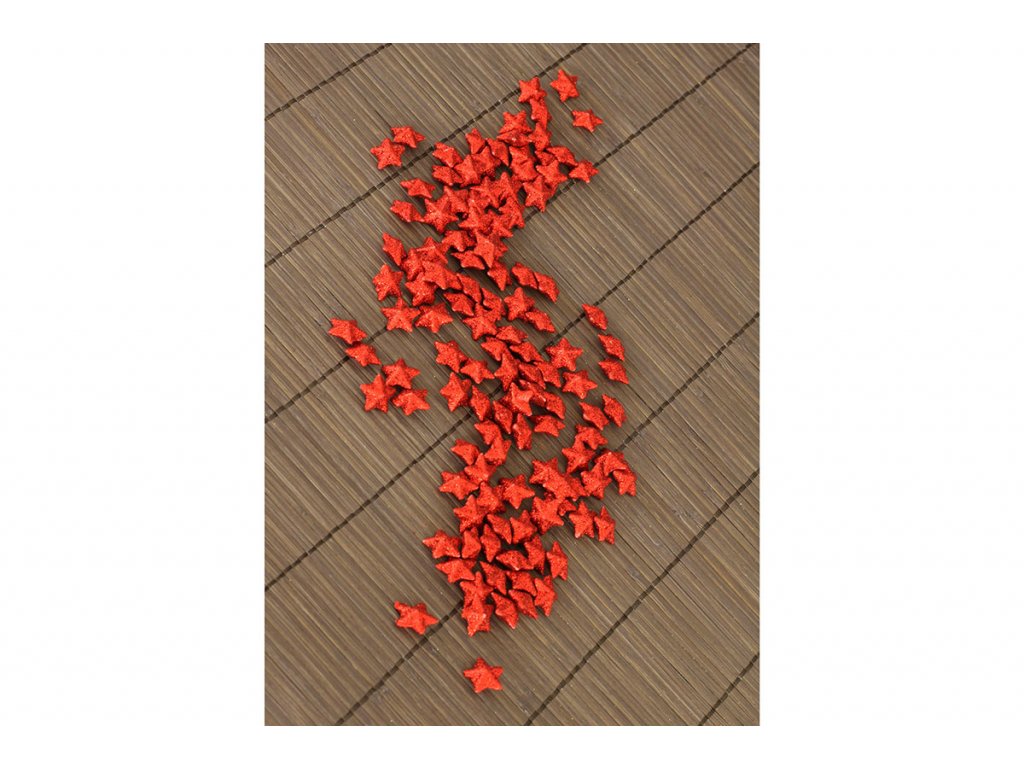 Hvězdička červená dekorační, cena za sadu 120 kusů/1 polybag VCA039 RED
