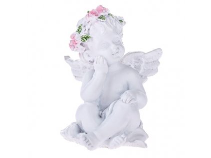 Polyresinový sedící anděl REB048