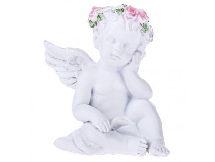 Polyresinový sedící anděl REB049