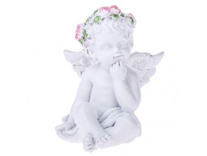 Polyresinový sedící anděl REB050