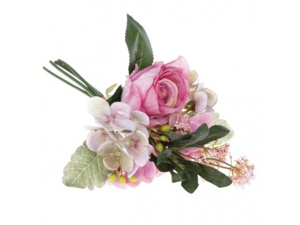 Umělá kytice růží a hortenzií EW4112-N