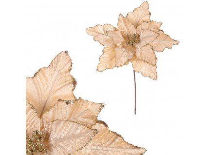 38290 kvet vanocni ruze samet barva zlata vp2101 gold