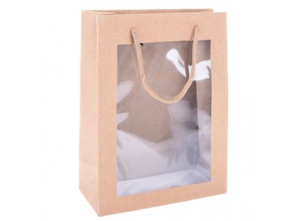 Papírová taška s PVC okýnkem - sada 12ks DMTAS0025