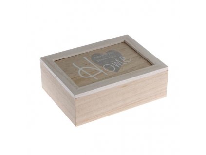 Dřevěná krabička na čaj se 6 přihrádkami CAN191015