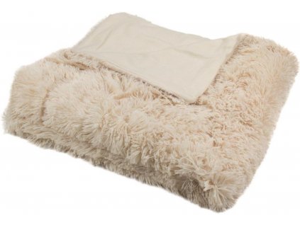 Luxusní deka s dlouhým vlasem 150x200cm BÉŽOVÁ